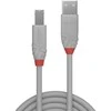 USB Kabelis - LINDY Anthra Line USB 2.0 Type A į B Laidas, M/M, 480Mbps, 0.5 m, Pilkas