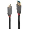 USB Kabelis - LINDY Anthra Line USB 3.2 Type A į C Laidas M/M, 10Gbps, 1.5 m, Juodas