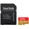 Atminties kortelė SanDisk Extreme PLUS Micro SDXC 64GB + SD adapteriai + 2 metai RescuePRO Deluxe iki 200MB/s &amp; 90MB/s Skaitymo/Rašymo greitis A2 C10 V30 UHS-I U8, EAN: 619659189150