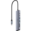 „Cudy UH407 PortMate USB-C 7-in-1“ šakotuvai, 4K 60Hz HDMI USB-C PD USB-A SD TF aliuminio pilka