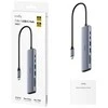 „Cudy UH407 PortMate USB-C 7-in-1“ šakotuvai, 4K 60Hz HDMI USB-C PD USB-A SD TF aliuminio pilka