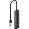 Cudy UH40A USB-A uz 4-Portu USB 3.0 Hub 5Gbps Datu tikai Plastmasa Kompakts Melns