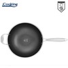 NERŪDIJANČIO PLIENO WOK LINIJA + STIKLINIS DANGTELIS 30X8,5 CM, 4,5 L, TITANIUM 3, COOKING BY HEINNER