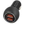Tellur Automobilinis dvigubas USB įkroviklis su QC 3.0, 6 A, juodas
