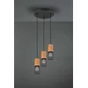 Lubinis šviestuvas Trio Sietynas 25 cm, TOSH, be 3xE27, reguliuojamo aukščio, Ø 28 cm / ↕ 150 cm, metalinis, juodas/medinis
