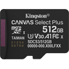„Kingston Technology“ 512 GB „micSDXC Canvas Select Plus Gen3 150R A1“ atminties kortelės pakuotė be ADP