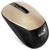 Pelės Genius Pelės NX- 7015, 1600DPI, 2.4 [GHz], optinis, 3rd, belaidis USB, aukso, AA