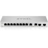 Šakotuvas Switch ZyXEL XGS1210-12 - V2 - Switch - managed - 8 x 10/100/1000 + 2 x 100/1000/2.5G + 2 x 1 Gigabit/10 Gigabit SFP+ (Uplink) - Desktop do montażu na ścianie