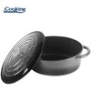 OVALUS EMALIUOTAS KETINIS PUSIAU KIŠENINIS INDAS SU DANGTELIU 37x29x15 cm, 9 l, MARMURO PILKA, „COOKING BY HEINNER“