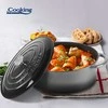 Pusiau ovalus emailuotas šlifavimo indas su talpa 33x26,5x11,5 cm, 6 l, pilkas marmuras, „Cooking by Heinner“