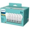 Set 6x bec LED Philips E27, 8W(60W), 220-240V, lumina alba calda 2700K, 806 lumeni, durata de viata 15.000 de ore, clasa energetica F