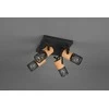 Lubinis šviestuvas Spot Trio TOSH, excl.4xE14, pivotante, ↔ 22cm / ↗ 22cm / ↕ 19,5cm, metal, Negru/Lemn