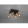 Lubinis šviestuvas Spot Trio TOSH, excl.4xE14, pivotante, ↔ 22cm / ↗ 22cm / ↕ 19,5cm, metal, Negru/Lemn