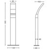 Stalp LED pentru iluminat exterior Philips Splay, 12W, 1100 lm, luminacalda (2700K), IP44, 600x120x160mm, Antracit