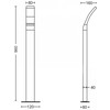 Stalp LED pentru iluminat exterior Philips Splay, 12W, 1100 lm, luminacalda (2700K), IP44, 960x120x160mm, Antracit