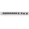 Šakotuvas Switch ZyXEL XGS1210-12 - V2 - Switch - managed - 8 x 10/100/1000 + 2 x 100/1000/2.5G + 2 x 1 Gigabit/10 Gigabit SFP+ (Uplink) - Desktop do montażu na ścianie