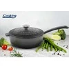 EMALIUOTA KETINIO GILI KEPTUVE SU DANGČIU 24 X 8 CM, 2,5 L, MARMURO PILKO, „COOKING BY HEINNER“