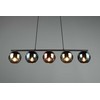 REALITY Trio Realybės sietynas SHELDON, be 5xE14, reguliuojamo aukščio, ↔ 83cm / ↗ 13cm / ↕ 150cm / 5x∅13cm, metalas/stiklas, dūminis stiklas, žalia/vario/pilka