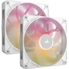 CORSAIR iCUE LINK RX140 MAX RGB PWM ventiliatorius – 2 vnt., 140 mm, Baltas