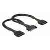 Delock SATA 15 kontaktų - SATA 15 kontaktų x2, 0,2 m, Juoda (60135)