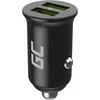 Green Cell Žalias Cell Žalias Cell automobilinis įkroviklis 36W GC PowerRide Nano36 su 2x USB-A Ultra Charge greitas įkrovimas