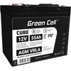Green Cell Žalias Cell Žalias Cell CUBE AGM IP54 12V 55Ah VRLA Baterija Gel gilaus ciklo motoroleris vejapjovė valtis barža vejapjovė traktorius žvejybos laivas