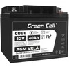 Green Cell Žalias Cell Žalias Cell CUBE AGM IP54 12V 40Ah VRLA Baterija Gel gilaus ciklo motoroleris vejapjovė valtis barža vejapjovė traktorius žvejybos laivas