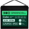 Green Cell Žalias Cell Greencell CUBE LiFePO4 akumuliatorius 87Ah 12.8 V 1113.6 Wh ličio-geležies-fosfato akumuliatorius kemperiams, valymo įrenginiams, stovyklavimui
