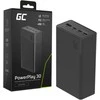 Green Cell Žalias Cell Greencell PowerPlay 30 – juoda išorinė baterija su 30 000 mAh, 22.5 W, 4 prievadais