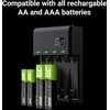 Žalias Cell GC VitalCharger įkroviklio ir 4x baterijų AAA HR03 800mAh baterijų rinkinys