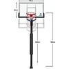 Įbetonuojamas krepšinio stovas Bilaro Fortus 136x80cm, 8mm grūdintas stiklas