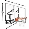 Krepšinio lenta Bilaro Montana Class X 136x80cm, 6mm grūdintas stiklas, su lanku ir tinkleliu