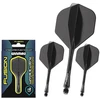 Smiginio strėlyčių koteliai su sparneliais Winmau Fusion #2, juodi, vidutinio ilgio (Medium)