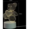 Extralink Pradžia | 3D meškiuko širdelės naktinė lempa | optinė iliuzija miegamojo USB