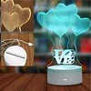 Extralink Pradžia | Keturios 3D širdelės lovos lempa | optinė apgaulė miegamajam USB