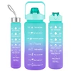 Gertuvė Extralink | 3 viename motyvacinis buteliukas | mėlynai violetinis rinkinys 2000 ml + 900 ml + 300 ml
