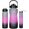 Extralink | 3 viename motyvacinis buteliukas | rinkinys, rožinės-juodos spalvos, 2000 ml + 900 ml + 300 ml