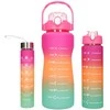 Extralink | Bidon motywacyjny 3w1 | komplektas, rožinis-oranžinė, 2000ml+900ml+300ml