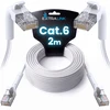 Extralink Cat.6 U/FTP 2m 1Gbps Baltas, Patchcord LAN, Copper twisted pair network cable, angled end