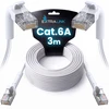 Extralink Cat.6A U/FTP 3m 1Gbps baltas LAN tinklo prievadas, varinės vytos poros tinklo kabelis, kampuotas jungtis