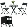Extralink Small Juodas Forest Garden Furniture Set, Two Chairs + Juodas Table lauko baldų komplektas Juoda