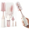 Momcozy MOMCOZ BUTELIUKŲ IR ŽINDUKŲ ŠEPETĖLIŲ RINKINYS PUSH-PRESS, RAUSVAS