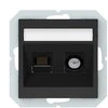 Harry Potter Antenos ir kompiuterio lizdas QUADRUM QR 1000, TV+RJ45, be rėmelio, juodas