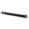 DIGITUS 19" ant stovo montuojama maitinimo juosta: 16A, 4000W, 250VAC 50/60Hz 8x Schuko lizdas, 2 m laidas, IEC C20 kištukas, DN-95428