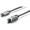 DIGITUS USB 3.0 connection cable, USB A - USB B, 1.0m, CU, AWG 28, 2x shielded, M/M, UL, juodas/pilka, DK-112300