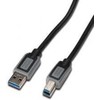 DIGITUS USB 3.0 connection cable, USB A - USB B, 1.0m, CU, AWG 28, 2x shielded, M/M, UL, juodas/pilka, DK-112300
