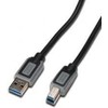 DIGITUS USB 3.0 connection cable, USB A - USB B, 1.0m, CU, AWG 28, 2x shielded, M/M, UL, juodas/pilka, DK-112300