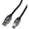 DIGITUS USB 3.0 connection cable, USB A - USB B, 1.0m, CU, AWG 28, 2x shielded, M/M, UL, juodas/pilka, DK-112300