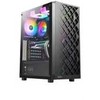 GAMING dėklas AZZA Spectra 280B, su 1xARGB ventiliatoriumi, šoninis langas iš grūdinto stiklo, Be maitinimo šaltinio (apačioje), CSAZ-280B