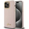Dėklas GUESS GUHCP15LSMBSLP IPHONE 15 PRO 6.1 "Rožinis/Rožinis HARDCASE SILICONE SCRIPT METAL LOGO & FRAME